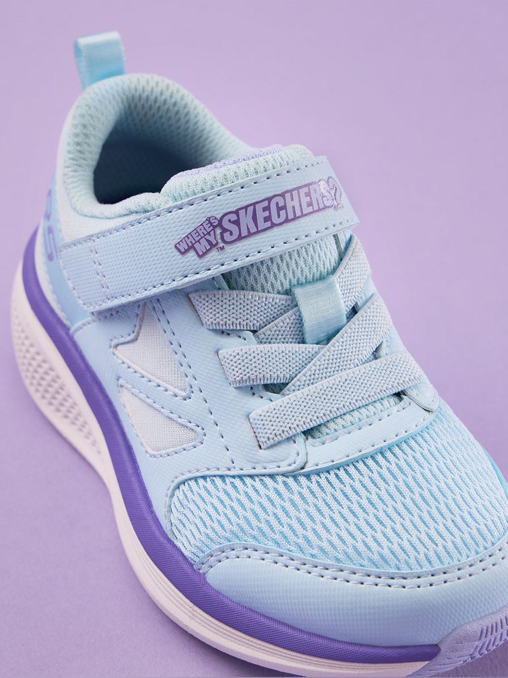 Skechers Kids Light Blue and Purple GOrun Athletic Sneaker
